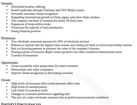 swot analysis of ralph lauren|ralph lauren revenue streams.